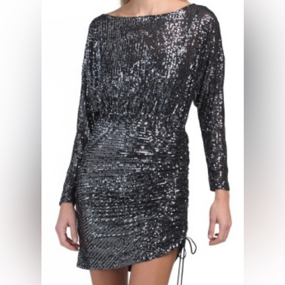 Free People Dresses & Skirts - Free People Shimmering Black Sequin Dress